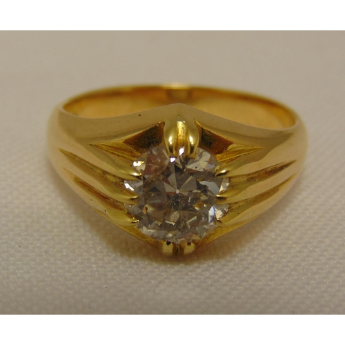 288 - 18ct yellow gold and diamond ring, approx total weight 8.4g