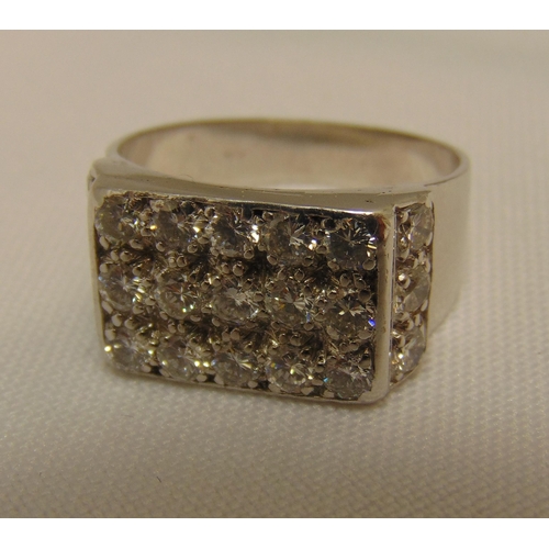 291 - White metal and diamond gentlemans ring, tested 18ct, approx total weight 13.0g