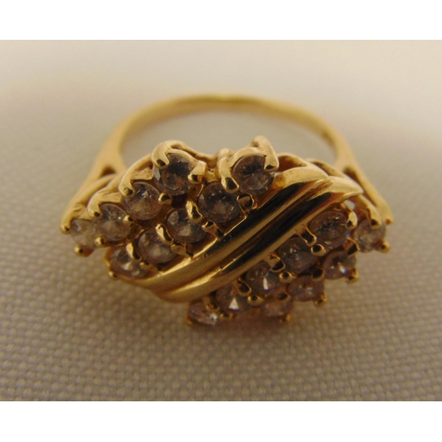 303 - 14ct yellow gold and CZ ring, approx total weight 5.7g