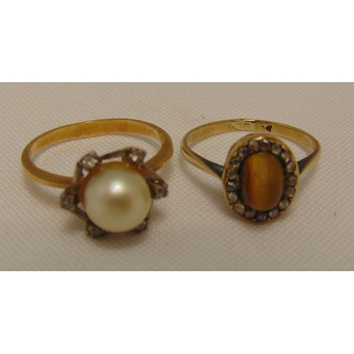 311 - Two 9ct gold rings with various stones, approx total weight 6.0g