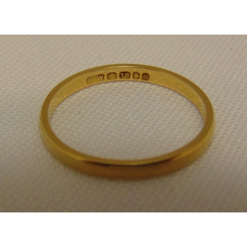 315 - 18ct yellow gold wedding band, approx total weight 1.9g