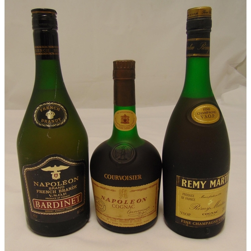 439 - Three bottles of Cognac to include Courvoisier Napoleon 1960s bottling 80 proof, Remy Martin 70 proo... 