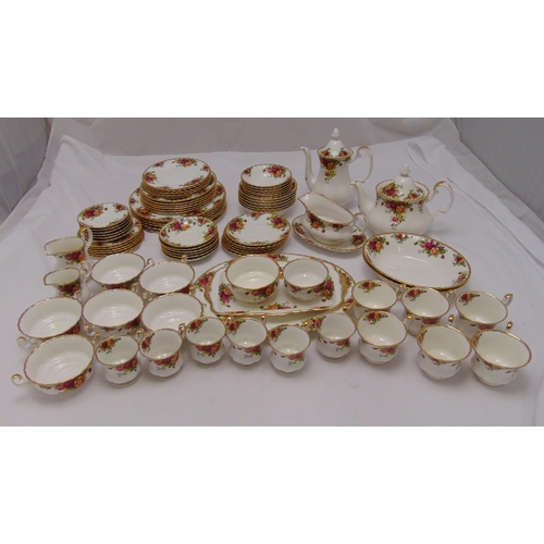 108 - Royal Albert Old Country Roses dinner and teaset for six place settings to include plates, bowls, se... 