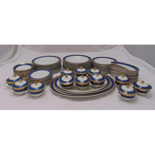 109 - Minton dinner service to include plates, covered soup bowls and serving platters (85)