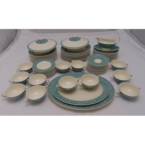 115 - Royal Doulton Cascade D6457 dinner service for twelve place settings to include plates, bowls and pl... 