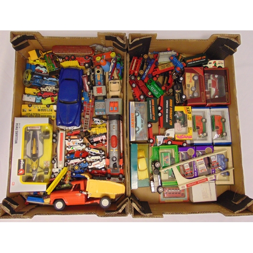 445 - A quantity of diecast to include Corgi, Dinky, Matchbox and Burago, all playworn