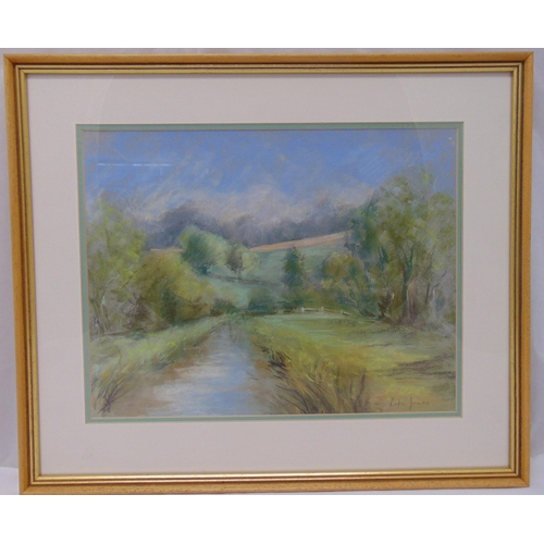 67 - Rita Jones framed and glazed watercolour of an English landscape, signed bottom right, 28.5 x 36.5cm