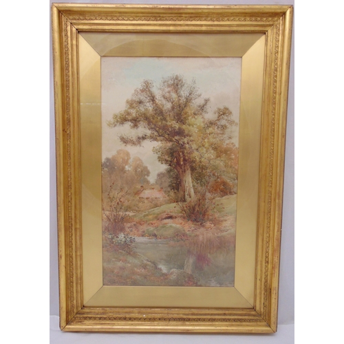 70 - Creswick Boydell framed and glazed watercolour of a landscape, signed bottom left, 59 x 35cm