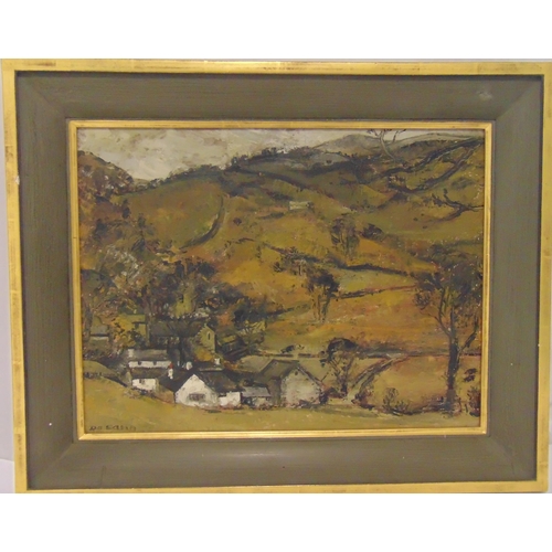 87 - Judith Da Fano framed oil on panel landscape, signed bottom left, 36 x 47.5cm