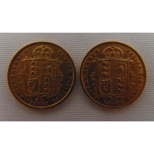 388 - Two Victorian half sovereigns 1892 and 1887