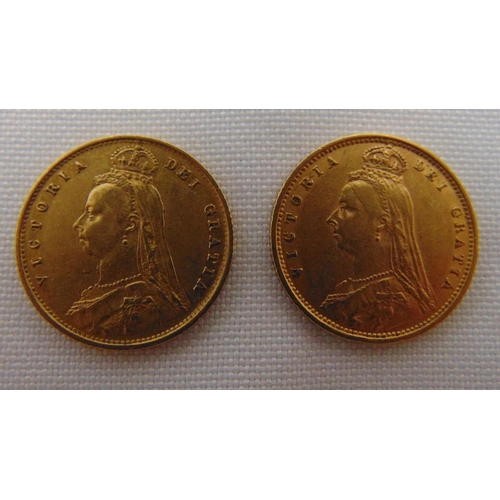 388 - Two Victorian half sovereigns 1892 and 1887