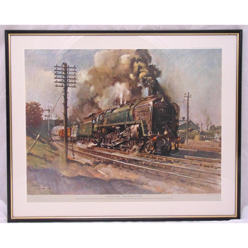 28 - Terence Cuneo framed and glazed polychromatic print titled Evening Star - The End of an Era, signed ... 
