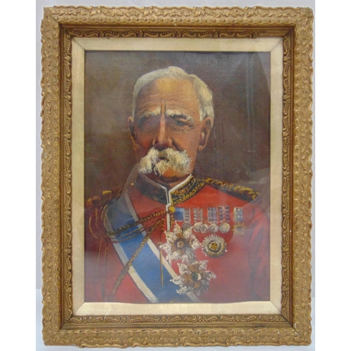50 - A framed and glazed oil on panel of Field Marshal Earl Roberts in the style of Hugh de Twenebrokes G... 