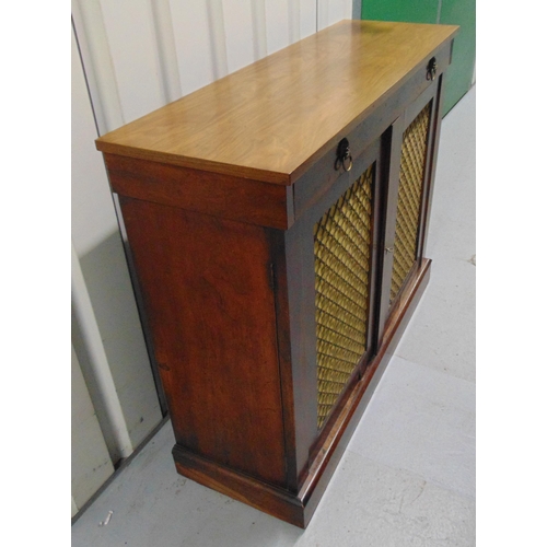 3 - An early 20th century rectangular mahogany cabinet with double doors and brass handles, 94 x 116 x 2... 