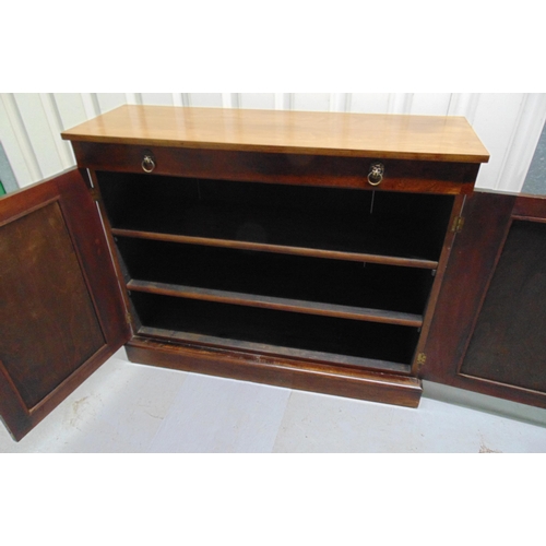 3 - An early 20th century rectangular mahogany cabinet with double doors and brass handles, 94 x 116 x 2... 