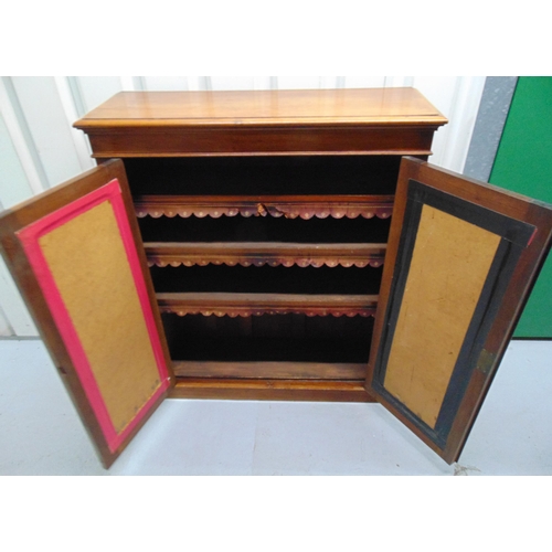 4 - A Regency rectangular cabinet with glazed doors on pedestal base, 106.5 x 89 x 30cm