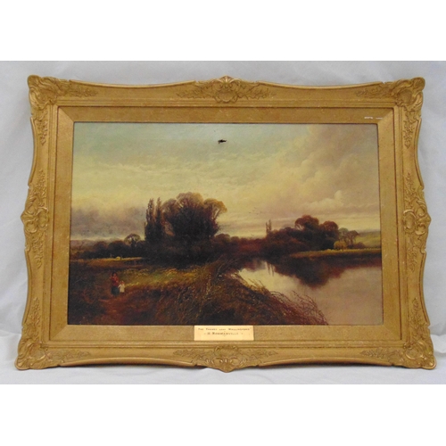 61 - H. Normarnville framed oil on canvas titled The Thames near Wallingford, A/F, 59.5 x 39cm