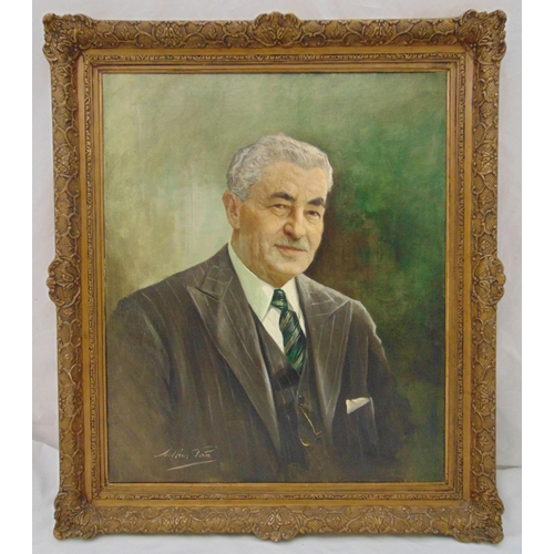 65 - Arthur Pan framed oil on canvas portrait of a gentleman, signed bottom left, 76 x 53cm