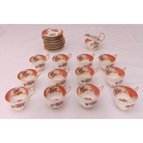 90 - Paragon Rockingham coffee set to include cups, saucers and a cream jug (25)