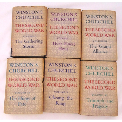 234 - A set of six Winston Churchill books to include, the Hinge of Fate, Closing the Ring, The Gathering ... 