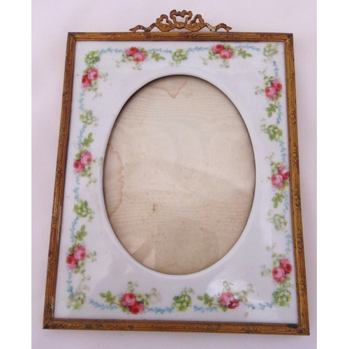 241 - A French porcelain and gilded metal rectangular photograph frame, 19.5 x 16cm