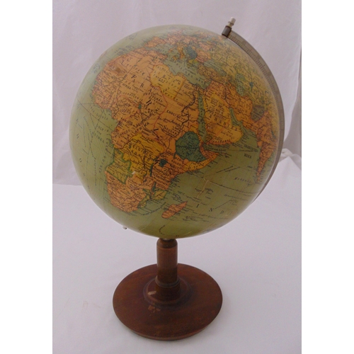 243 - Columbus Erdglobus World globe on mahogany stand, 51cm (h)