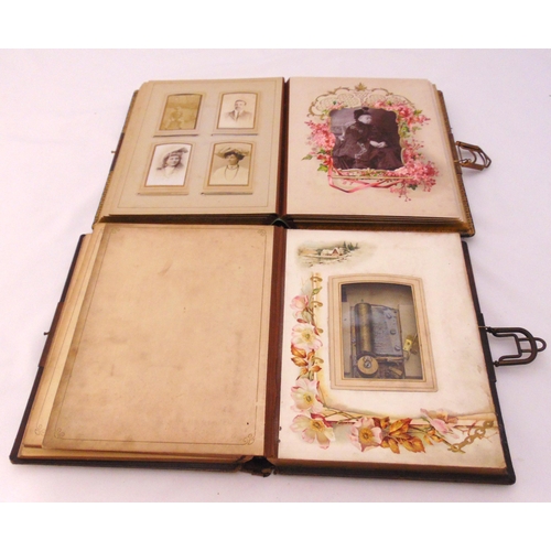 250 - Two Victorian leather bound musical photograph albums with some original Victorian photographs, one ... 