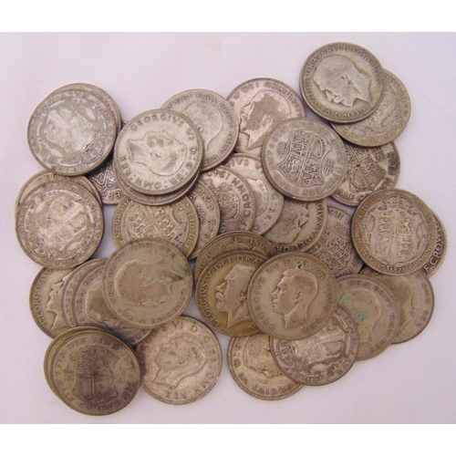 259 - A quantity of pre 1947 silver half crowns, approx total weight 498g