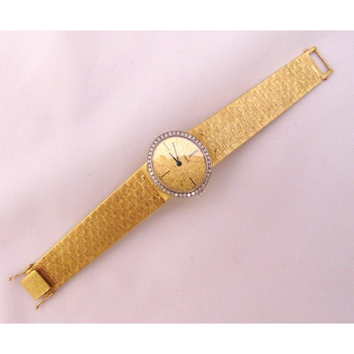 286 - Paiget 18ct yellow gold ladies wristwatch with diamond bezel, approx total weight 59.9g