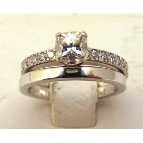 308 - Tiffany & Co. platinum and diamond engagement ring and matching wedding band, approx total weight 7.... 