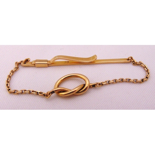 343 - 18ct yellow gold tie clasp, approx total weight 7.8g