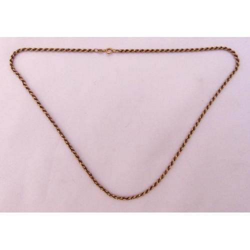 351 - 9ct gold rope twist necklace, approx total weight 12.7g