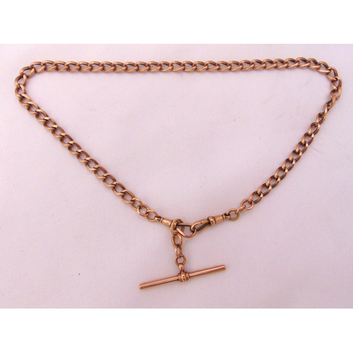 353 - 9ct yellow gold Albert chain with fob pendant, approx total weight 30.2g