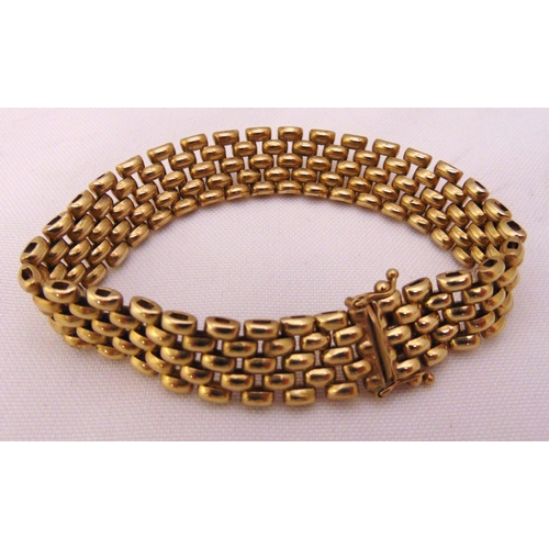 356 - 9ct yellow gold fancy link bracelet, approx total weight 24.7g