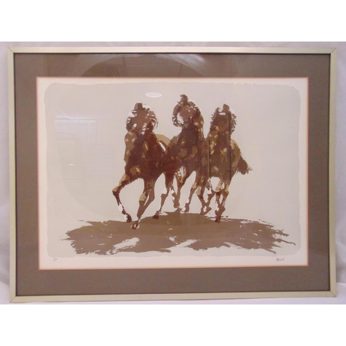 36 - Peter Howell framed and glazed limited edition polychromatic print titled The Last Furlong, 103/200,... 