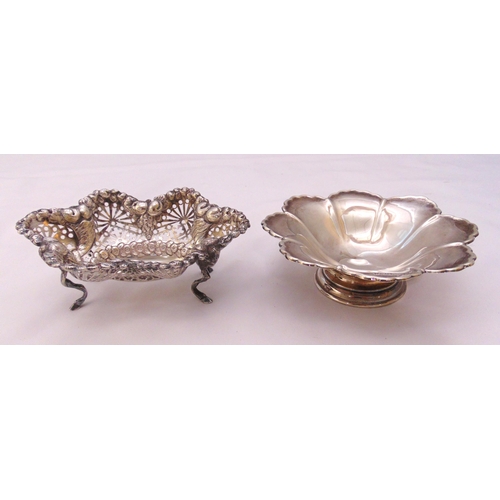 374 - Two hallmarked silver bonbon dishes, approx total weight 236g