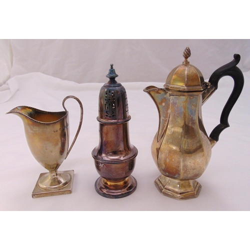 376 - A quantity of hallmarked silver to include a batchelor hot water jug, panelled pear shape with fruit... 