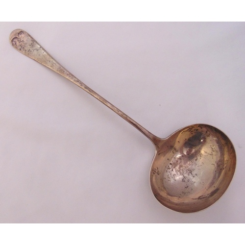 378 - A Victorian hallmarked silver ladle, Old English pattern, Sheffield 1894, approx total weight 227g