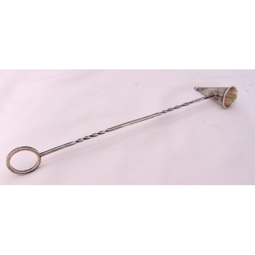 397 - A hallmarked silver candle snuffer of customary form, Birmingham 1964, approx total weight