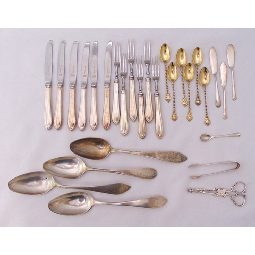 400 - A quantity of hallmarked silver and white metal flatware