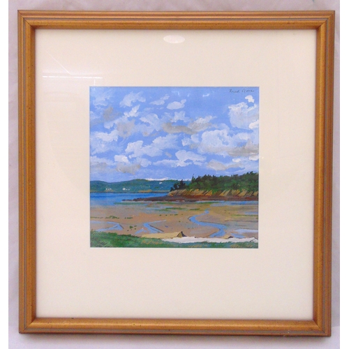 44 - Fred Ross framed and glazed acrylic titled St Andrews New Brunswick signed top right, label to verso... 