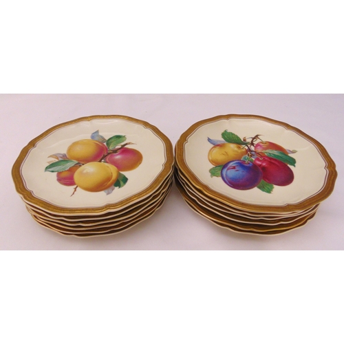 A set of twelve Rosenthal fruit plates with a painted fruit