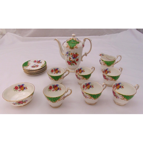 103 - Paragon Rockingham coffee set to include a coffee pot, milk jug, sugar bowl, cups and saucers for si... 