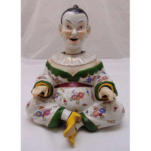 141 - Schierholz late 19th century porcelain figurine of a nodding Pagoda, marks to the base, 33 x 29 x 29... 