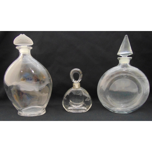 173 - Three vintage perfume bottles of various form and shape, tallest 25cm (h)