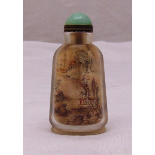 194 - A Chinese reverse painted snuff bottle decorated with a landscape, 9cm (h)