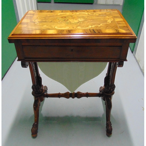 2 - A Victorian rectangular mahogany, walnut and satinwood inlaid games table with a sewing drawer all o... 