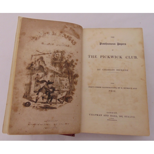 241 - Charles Dickens Pickwick Papers first edition hardbound volume, A/F