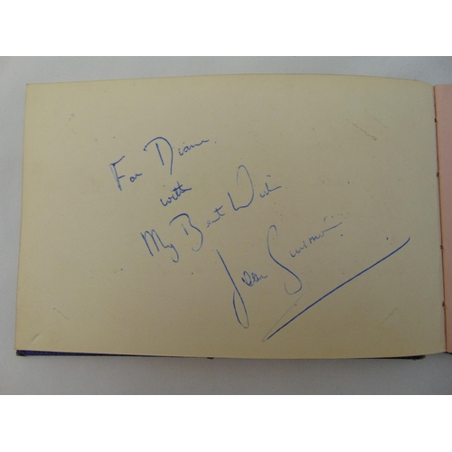 242 - An autograph book with approx 30 signatures and signed glamour photographs, predominantly stars from... 