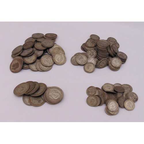 264 - A quantity of GB pre 1947 silver coins, approx total weight 1202g